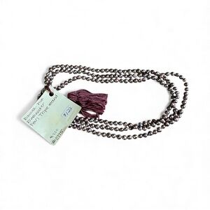 Rahab’s Rope Triple Strand Freshwater Pearl Brownish-Pink Necklace Tassel Tag